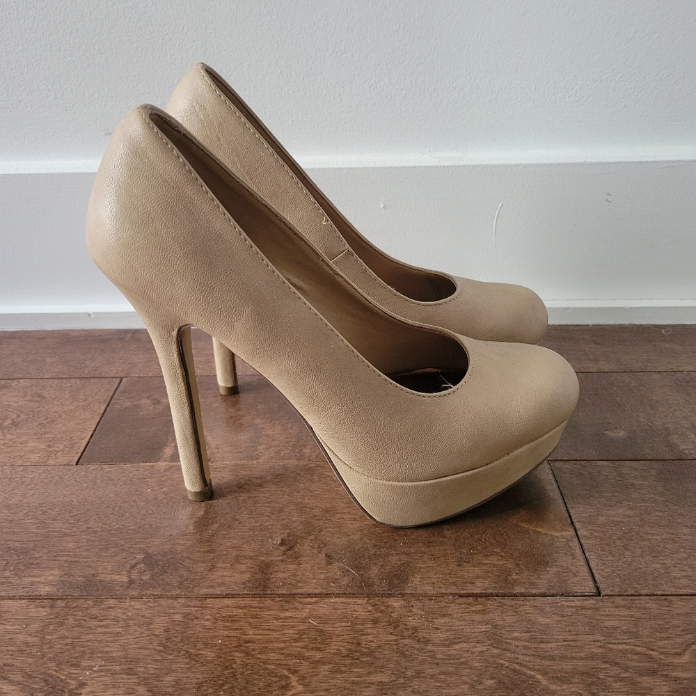 Nude platform stilettos